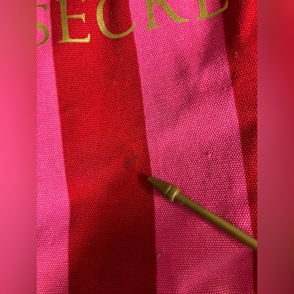 Victoria’s Secret Women’s Canvas Shoulder/Tote Bag, Pink/Red Stripes - Picture 4 of 5